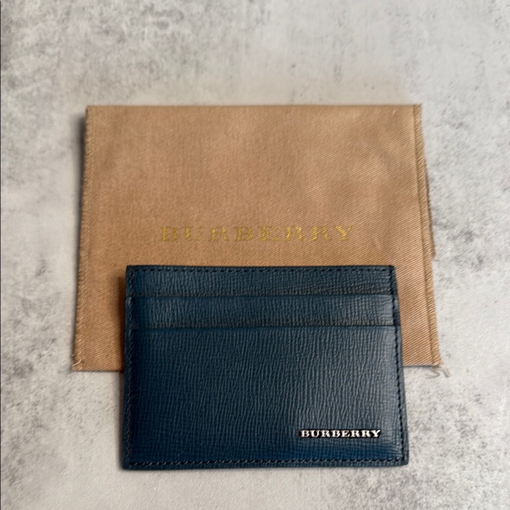 Burberry Blue Leather Card Holder
